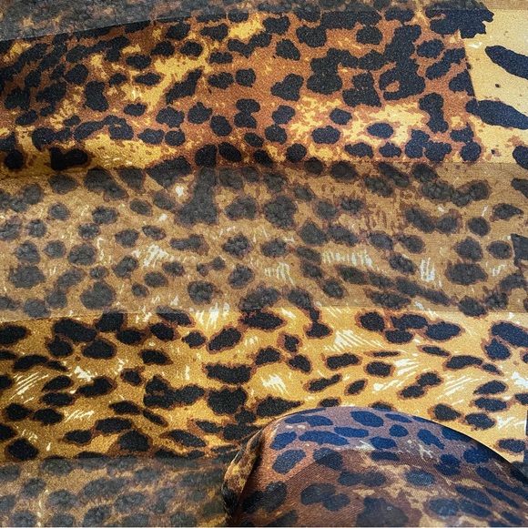 Jones New York Leopard Oblong Scarf Black, Gold - Picture 6 of 6